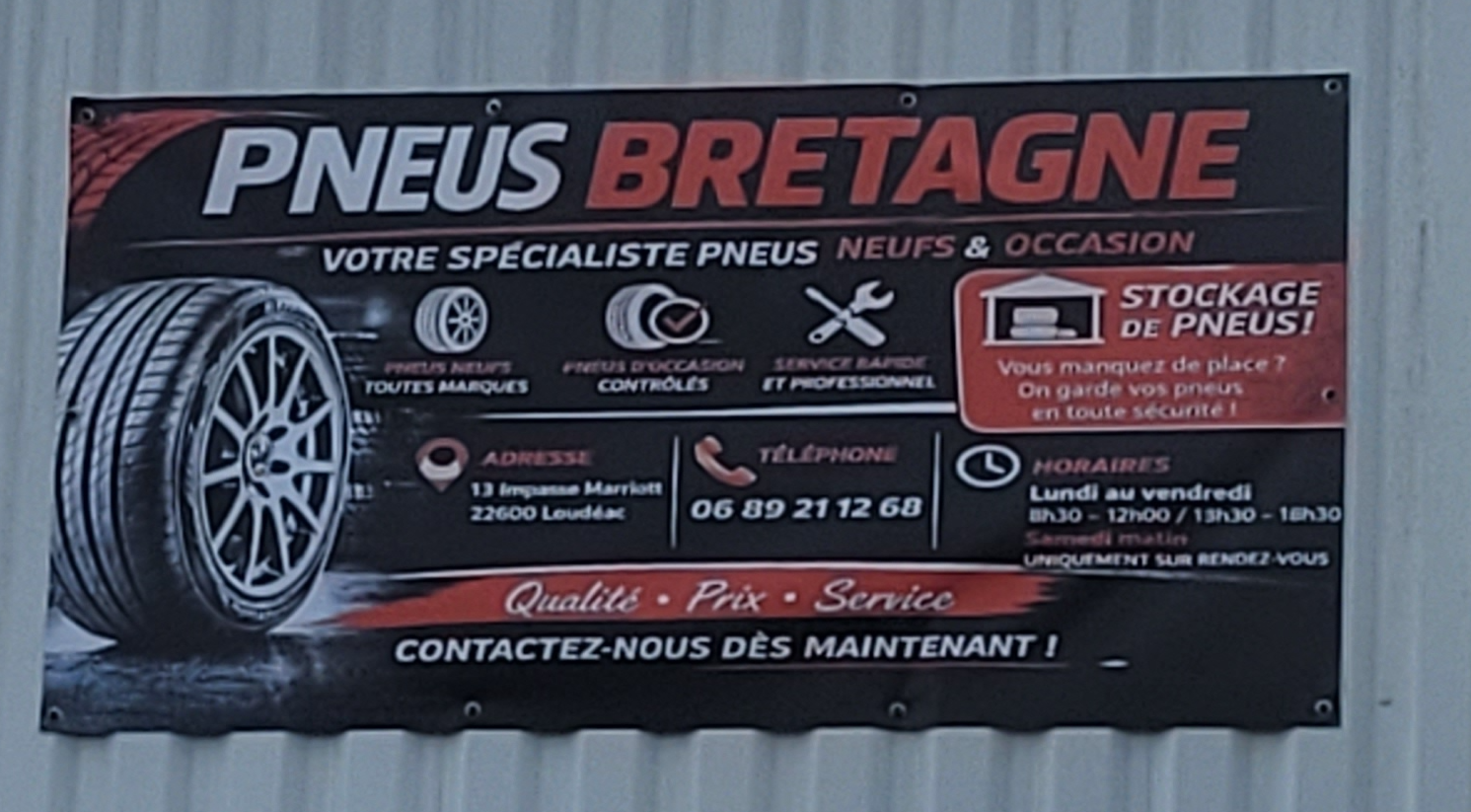 Enseigne Pneus Bretagne à Loudéac
